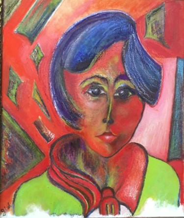 Painting titled "Milena" by Gid Artiste Montmartre, Original Artwork, Oil