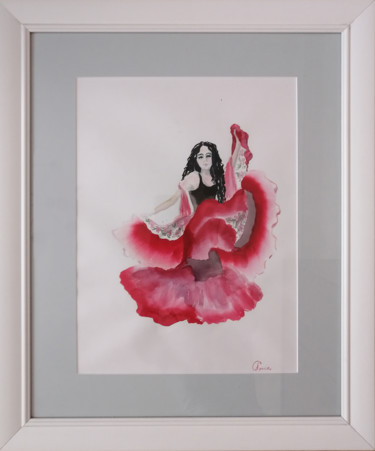 Painting titled "Gypsy dance" by Anna Smilyanskaya, Original Artwork, Watercolor