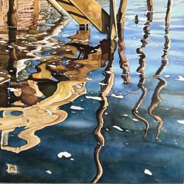 Peinture intitulée "Soleil levant" par M'Do, Œuvre d'art originale, Acrylique