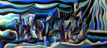 Peinture intitulée "Festa da vida 0005" par Antonio Guimaraes, Œuvre d'art originale, Embossage
