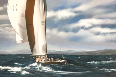 Pittura intitolato "VENTO IN POPPA" da Lorenza Cavalli, Opera d'arte originale, Olio Montato su Telaio per barella in legno