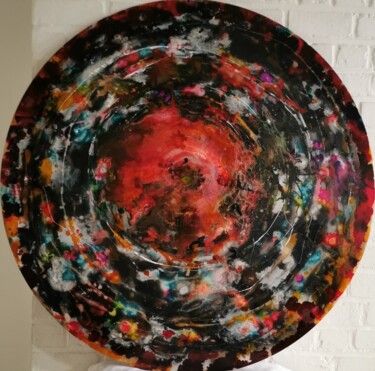 Painting titled "Swirl of colors" by Carine Decock, Original Artwork, Pigments