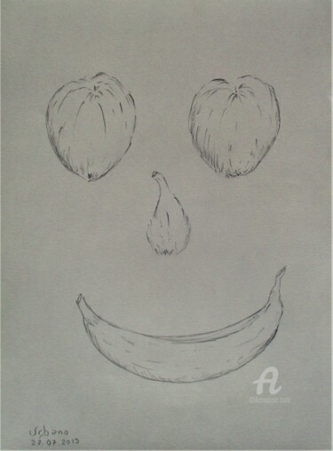 Drawing titled "La tête de Bob" by Roberto Urbano, Original Artwork, Pencil