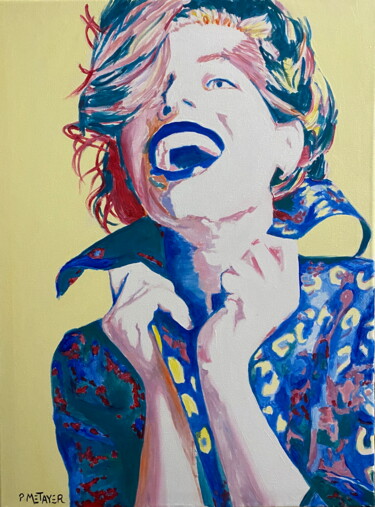 Peinture intitulée "Rire bleu" par Philippe Metayer, Œuvre d'art originale, Huile