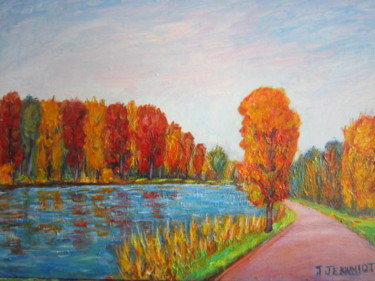 Etang vers La Bruyère (1000 étangs) Peinture intitulée "Etang vers La Bruy…" par Joel Jeanniot, Œuvre d'art originale, Huile
