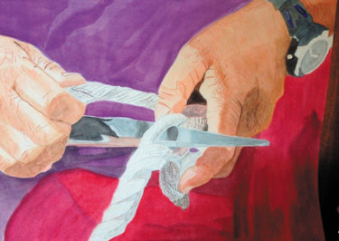 제목이 "Fisherman's hands"인 미술작품 Marie Perony로, 원작, 수채화