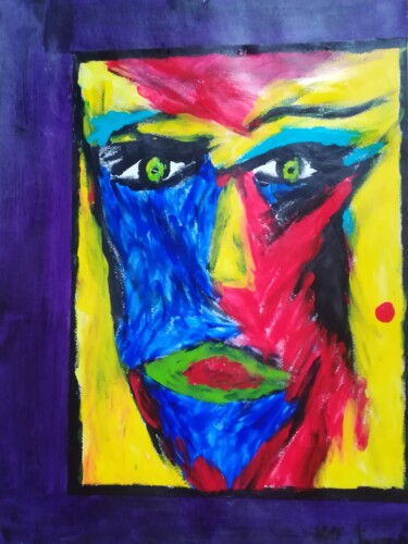 Drawing titled "Doute" by Seny Jasna, Original Artwork, Acrylic