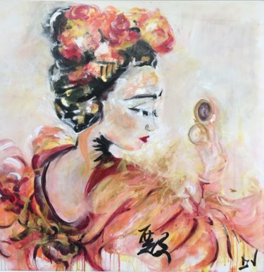 Peinture intitulée "Geisha" par Isabelle Verdenne, Œuvre d'art originale, Huile