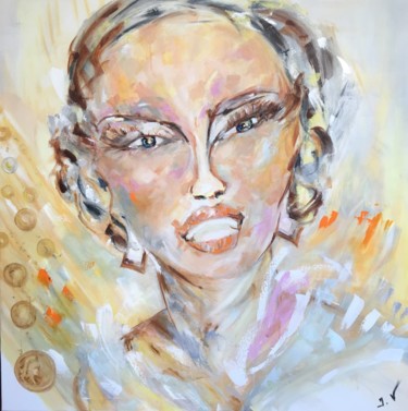 Peinture intitulée "Belle d'Argent" par Isabelle Verdenne, Œuvre d'art originale, Huile
