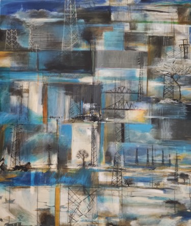 İç Bükey Dağınık Yolculuklar (Concave Messy Journeys) Painting titled "İç Bükey Dağınık Yo…" by Perihan Dikilitaş, Original Artwork, Acrylic