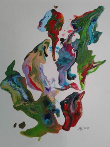Schilderij getiteld "Drifting apart" door Marianne Huizinga, Origineel Kunstwerk, Acryl