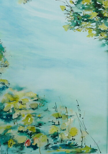 Painting titled "automne" by Brigitte Chevalier, Original Artwork, Watercolor