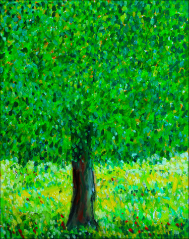 Painting titled "Endless Summer" by Jean Mirre, Original Artwork, Oil Mounted on Wood Stretcher frame