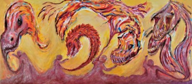 绘画 标题为“Feed your Demons” 由Luís Bastos, 原创艺术品, 丙烯 安装在木质担架架上