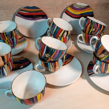 ENIGMA cups&saucers/RAINBOW collection Design titled "ENIGMA cups&saucers…" by Sonja Brzak, Original Artwork, Table art