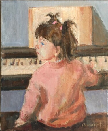 Custom Portrait little girl from photo only order home decor 「Custom Portrait lit…」というタイトルの絵画 Vsevolod Chistiakovによって, オリジナルのアートワーク, オイル