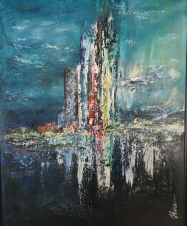 Peinture intitulée "New-York" par Hkine, Œuvre d'art originale, Acrylique