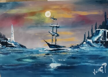 Peinture intitulée "A other land" par Pascal Jung, Œuvre d'art originale, Huile