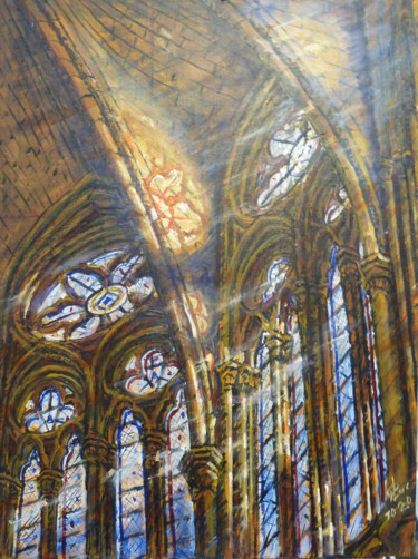 Peinture intitulée "La verrière éclairée" par Philippe Lasselin, Œuvre d'art originale, Acrylique
