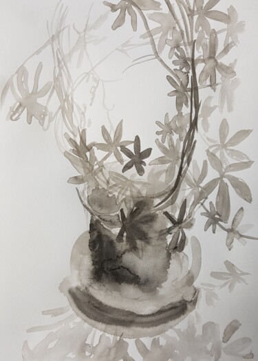 제목이 "Passionflower II"인 그림 Irina Seller로, 원작, 잉크