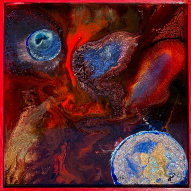 Des bleuets dans des éclairs ! Painting titled "Des bleuets dans de…" by Marie Claude Lambert, Original Artwork, Acrylic