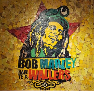 Ζωγραφική με τίτλο "Bob Marley & The Wa…" από D.S.A.Rt, Αυθεντικά έργα τέχνης, Βιτρό ζωγραφική Τοποθετήθηκε στο Ξύλινο φορεί…