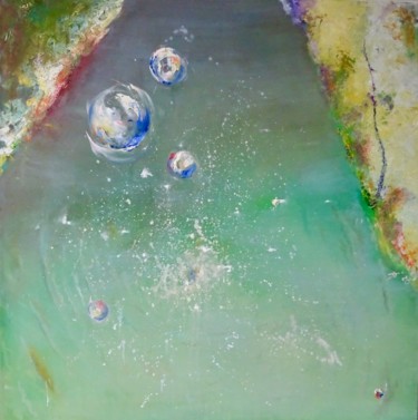 Painting titled "fontaine, je ne boi…" by Isabelle Reygaerts, Original Artwork, Oil