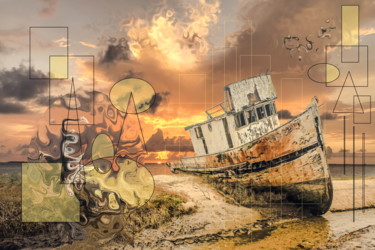 Arts numériques intitulée "Lost Boat" par Marc Bulyss, Œuvre d'art originale, Peinture numérique