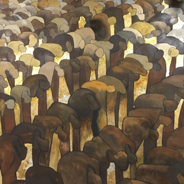 Painting titled "GLOBALISATION CLONES" by Dags, Original Artwork, Oil