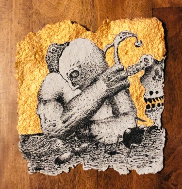 Dessin intitulée "Concentration diffi…" par Bertrand Naivin, Œuvre d'art originale, Acrylique