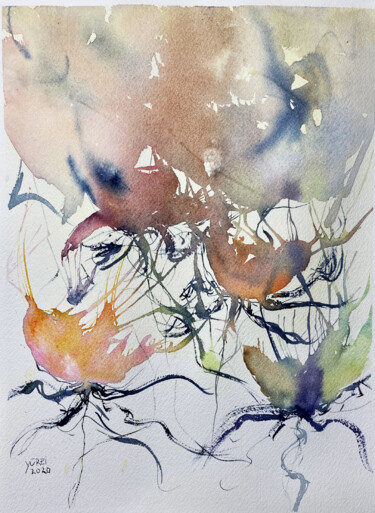Pittura intitolato "Il giorno. Alla fin…" da Yūrei, Opera d'arte originale, Acquarello