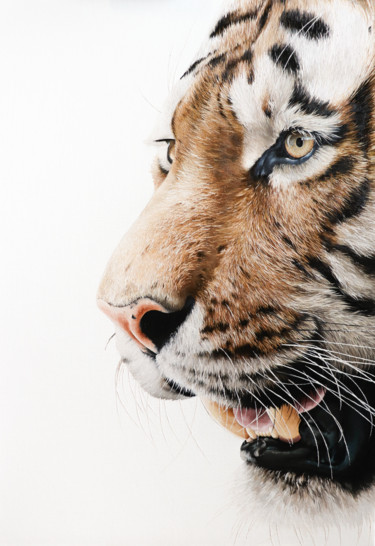 Schilderij getiteld "Focus" door Milie Lairie, Origineel Kunstwerk, Olie Gemonteerd op Frame voor houten brancard