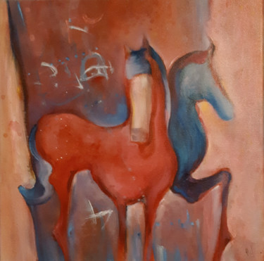 Peinture intitulée "CHEVAUX AMIS" par Philippe Graillot (TORGALLI), Œuvre d'art originale, Huile