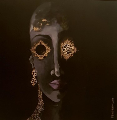 Painting titled "Yazata" by Mina Donyavi, Original Artwork, Acrylic Mounted on Wood Stretcher frame