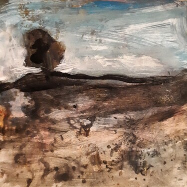 Peinture intitulée "" Les collines noir…" par Alain Tardieu, Œuvre d'art originale, Acrylique Monté sur Châssis en bois