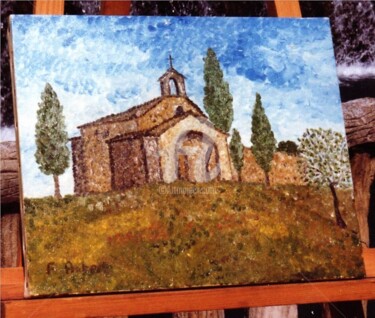 Peinture intitulée "Chapelle" par Françoise Aubert-Moreau, Œuvre d'art originale, Huile