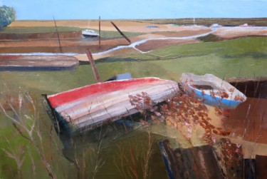 Pintura titulada "Arcachon- Chenal de…" por Jean Calmon, Obra de arte original, Oleo Montado en Bastidor de camilla de madera