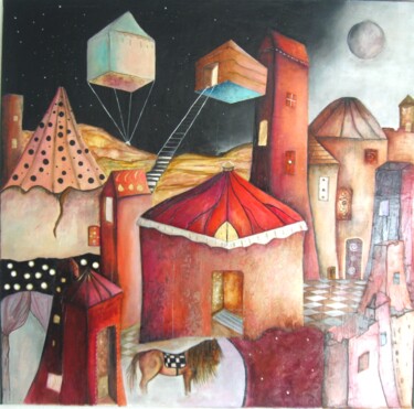 Peinture intitulée "Le voyage" par Magali Trivino, Œuvre d'art originale, Acrylique