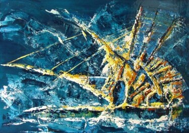 Peinture intitulée "Vogue le temps" par René Vincent-Viry, Œuvre d'art originale