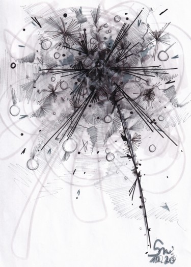 图画 标题为“2020-10 n°5” 由Nadine Stoeltzlen, 原创艺术品, 圆珠笔