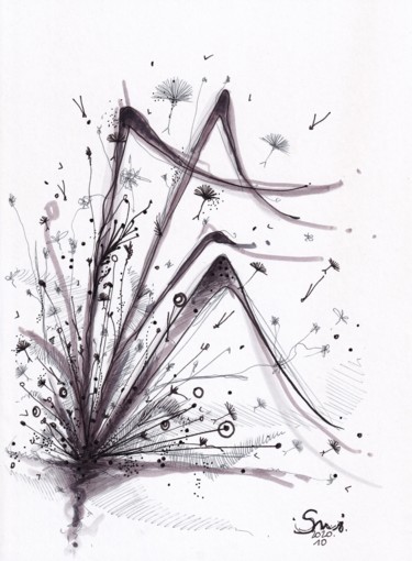 Dessin intitulée "2020-10 n°8" par Nadine Stoeltzlen, Œuvre d'art originale, Marqueur