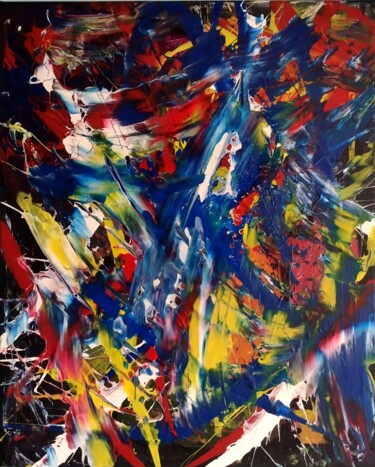 Painting titled "Galactic Inferno" by Burkhard Baier, Original Artwork, Acrylic