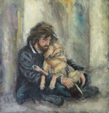 Peinture intitulée "Amour à toute épreu…" par Muriel Henry, Œuvre d'art originale, Huile Monté sur Châssis en bois