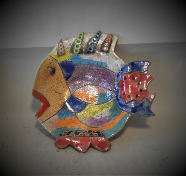Design intitulée "coupelle 16 poisson" par Armelle Colombier, Œuvre d'art originale, Art de la table