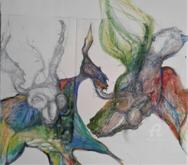 Gravures & estampes intitulée "Amor et Psyché" par Lilli Deutsch, Œuvre d'art originale, Gravure