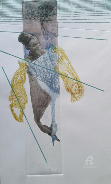 Gravures & estampes intitulée "Laisse tomber!" par Lilli Deutsch, Œuvre d'art originale, Gravure