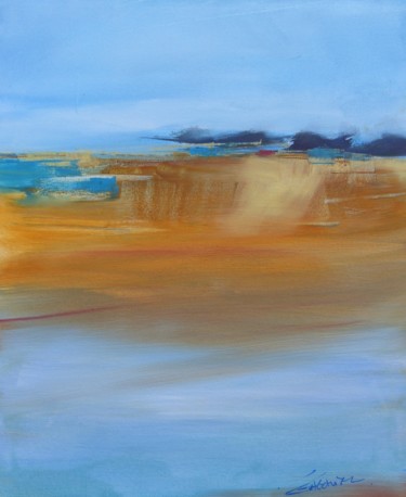 Peinture intitulée "Fragments turquoises" par Eva Gohier, Œuvre d'art originale, Huile