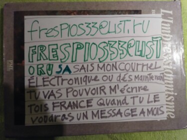 Dessin intitulée "mon courriel électr…" par Fabian Rodriguez, Œuvre d'art originale, Crayon Monté sur Carton