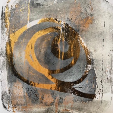 印花与版画 标题为“Monotype 20 15” 由Christine Membrez, 原创艺术品, 丝网印刷 安装在木板上