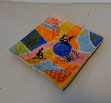 Design intitulée "assiette abstraite…" par Armelle Colombier, Œuvre d'art originale, Art de la table